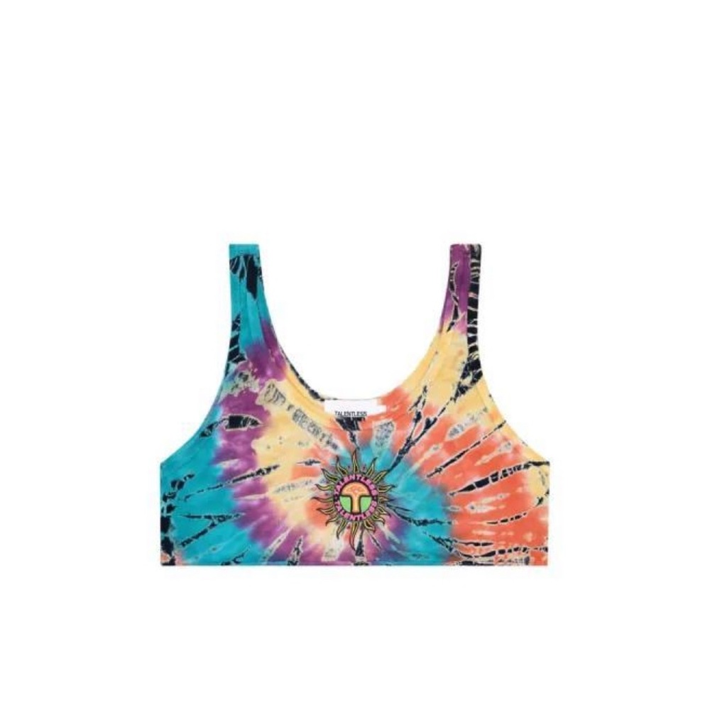 TALENTLESS - RARE Psychedelic Tie Dye Cropped Tank Women’s Size Small